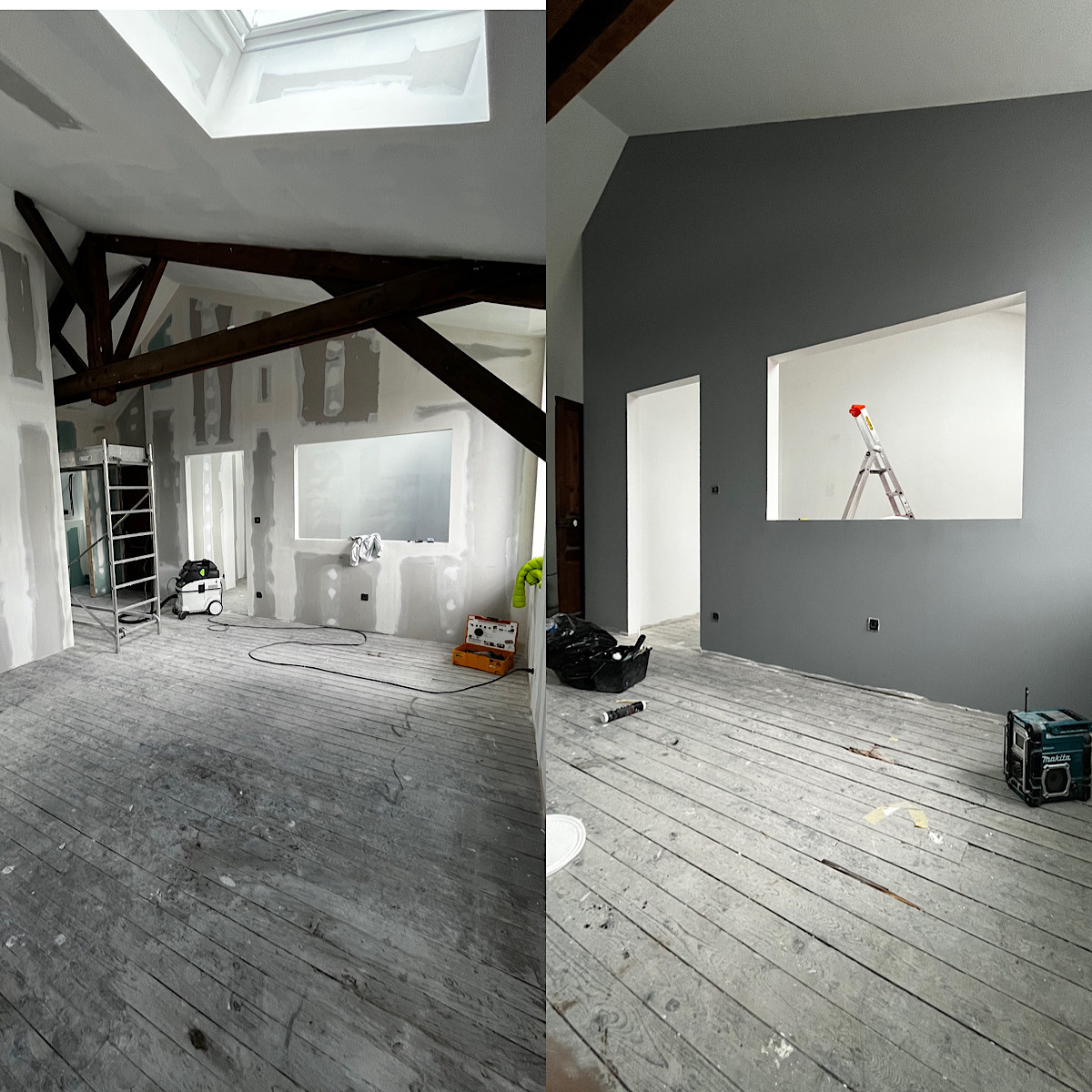 Ratissage et mise en peinture 